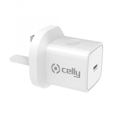 Celly TC1USBC30WUK Caricabatterie per dispositivi mobili Bianco Interno (TC1USBC30WUK)