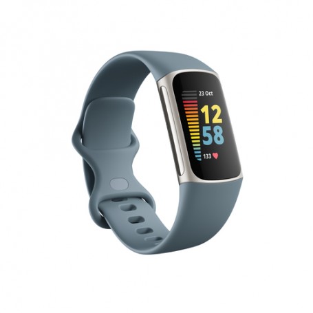Fitbit Charge 5 Braccialetto per rilevamento di attività Blu, Acciaio inossidabile (FB421SRBU)