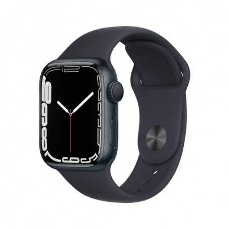 Apple Watch Series 7 GPS, 41mm Cassa in Alluminio Mezzanotte con Cinturino Sport Mezzanotte (MKMX3TY/A)