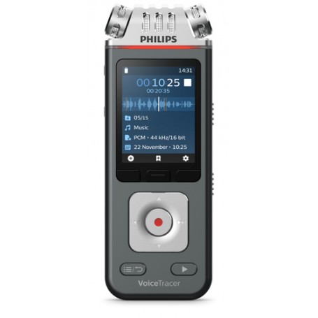 Philips Voice Tracer DVT6110/00 dittafono Flash card Antracite, Cromo (DVT_6110)