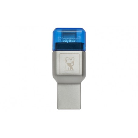 Kingston Technology MobileLite Duo 3C lettore di schede USB 3.2 Gen 1 (3.1 Gen 1) Type-A/Type-C Blu, Argento (FCR-ML3C)