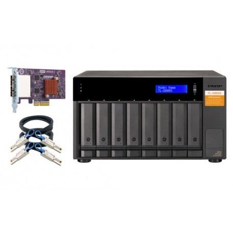 QNAP TL-D800S contenitore di unità di archiviazione Box esterno HDD/SSD Nero, Grigio 2.5/3.5" (TL-D800S)