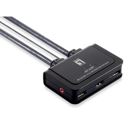 LevelOne KVM-0290 switch per keyboard-video-mouse (kvm) Nero, Grigio (KVM-0290)