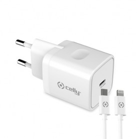 Celly TC1C20WLIGHTWH Caricabatterie per dispositivi mobili Bianco Interno (TC1C20WLIGHTWH)