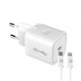 Celly TC1C20WLIGHTWH Caricabatterie per dispositivi mobili Bianco Interno (TC1C20WLIGHTWH)