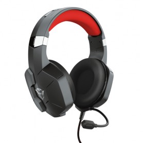 Trust GXT 323 Carus Auricolare Cablato A Padiglione Giocare Nero, Rosso (23652)