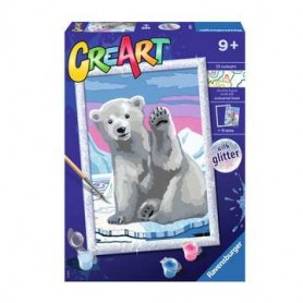 Ravensburger CreArt Pawesome Polar Bear Colore per kit di verniciatura in base ai numeri (200795)