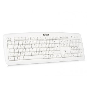 Hamlet Tastiera usb professionale con layout in lingua Tedesca colore bianco (XKKITA2-D1W-WH)
