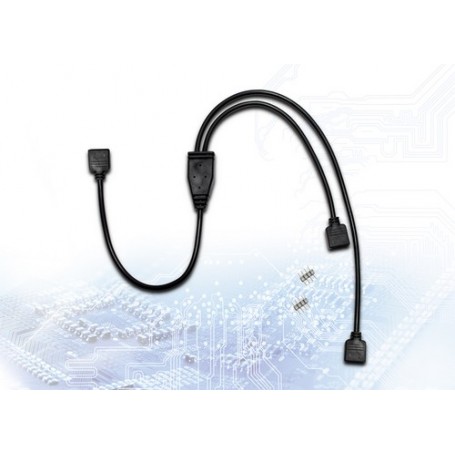 Inter-Tech RGB Verteiler 2-fach 0,48 m S-Video (4-pin) 2 x S-Video (4-pin) Nero (88885465)