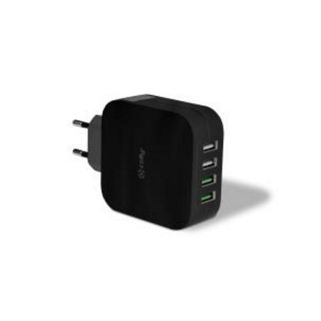 Celly TC4USBTURBOBK Caricabatterie per dispositivi mobili Nero Interno (TC4USBTURBOBK)