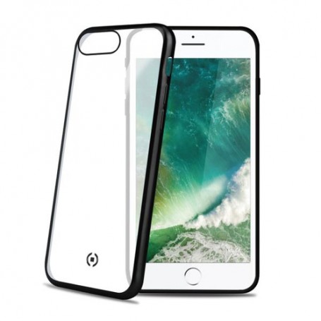 Celly Laser Matt custodia per cellulare 14 cm (5.5") Cover Trasparente, Nero (LASERMATT801BK)