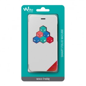 Wiko WKPRFIWH3901 custodia per cellulare 12,7 cm (5") Custodia a libro Rosso, Bianco (WKPRFIWH3901)