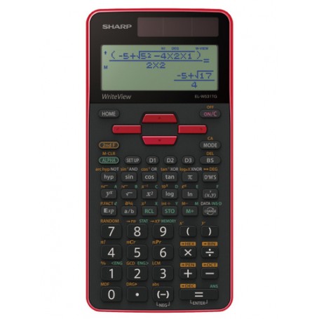 Sharp SH-ELW531TG calcolatrice Tasca Calcolatrice con display Nero, Rosso (ELW531TGBRD)