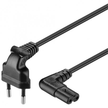 Goobay CEE 7/16 - IEC-60320-C7 Nero 2 m CEE7/16 Accoppiatore C7 (97350)