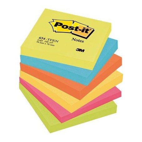Post-It FT510283540 pouch autoadesiva Quadrato Blu, Verde, Arancione, Rosa, Giallo 100 fogli (67614)
