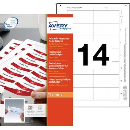 Avery 7537 etichetta per stampante Bianco Etichetta per stampante non adesiva (7537)