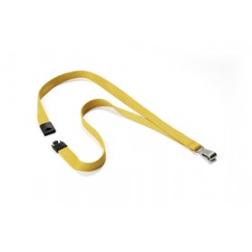 Durable Textile lanyard SOFT COLOUR Ochre tracolla Supporto per badge Metallo, Tessile Giallo (8127-135)