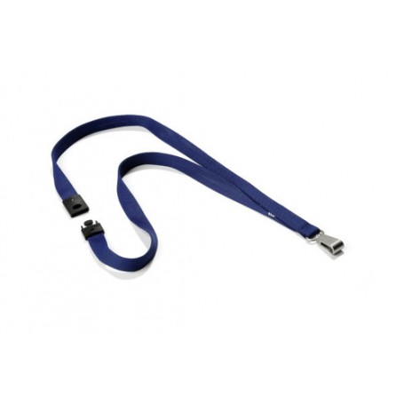 Durable Textile lanyard SOFT COLOUR midnight blue tracolla Supporto per badge Metallo, Tessile Blu (8127-28)