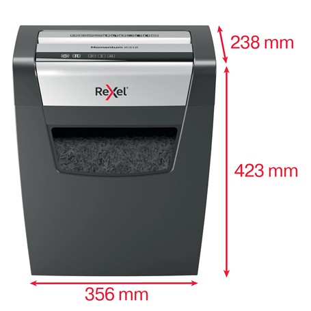 Rexel Momentum X312 distruggi documenti Taglio a particelle Nero, Grigio (2104572EU)