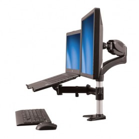 StarTech.com Supporto per singolo Monitor con base per portatile ad altezza regolabile One Touch (ARMUNONB)