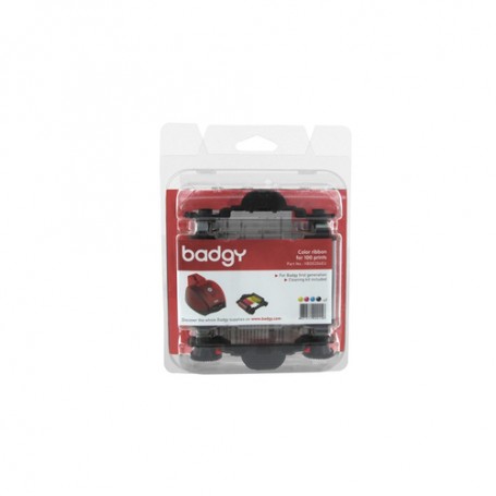 Evolis Ribbon & Cleaning Kit badgy 100p nastro per stampante 100 pagine Nero, Blu, Rosa, Bianco, Giallo (VBDG204EU)