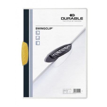 Durable Swingclip cartellina con fermafoglio Polipropilene (PP) Giallo (2260-04SING)
