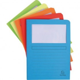 Exacompta Pack of 50 Window Folders Cartone Blu, Verde, Arancione, Rosso, Giallo A4 (50550E)