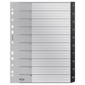 Leitz 12080000 intercalare Indice a linguetta vuota Polipropilene (PP) Nero, Bianco (12080000)