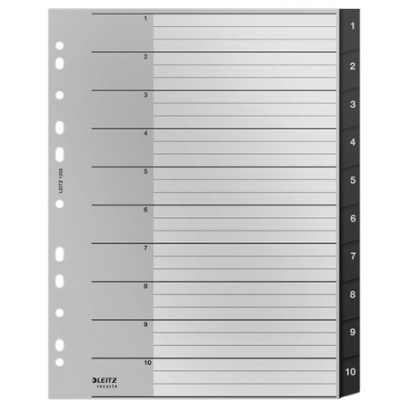 Leitz 12080000 intercalare Indice a linguetta vuota Polipropilene (PP) Nero, Bianco (12080000)