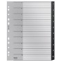 Leitz 12080000 intercalare Indice a linguetta vuota Polipropilene (PP) Nero, Bianco (12080000)