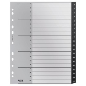 Leitz 12110000 intercalare Indice a linguetta vuota Polipropilene (PP) Nero, Bianco (12110000)