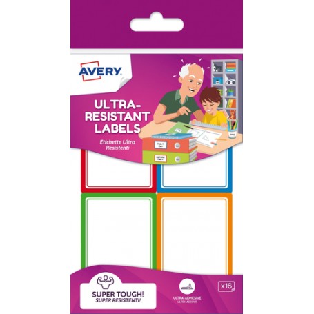 Avery RES16-UK etichetta autoadesiva Rettangolo Permanente Multicolore 16 pz (RES16-UK)