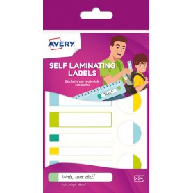 Avery APBAS24-UK etichetta autoadesiva Rettangolo Permanente Multicolore 24 pz (APBAS24-UK)