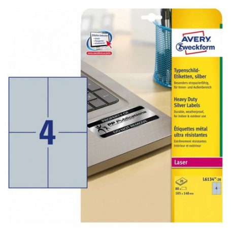 Avery L6134-20 etichetta per stampante Argento Etichetta per stampante autoadesiva (L6134-20)