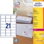 Avery L7160-100 etichetta autoadesiva Rettangolo con angoli arrotondati Permanente Bianco 2100 pz (L7160-100)