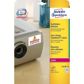 Avery L6140-20 etichetta autoadesiva Rettangolo con angoli arrotondati Permanente Bianco 800 pz (L6140-20)