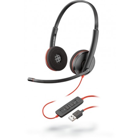 POLY Blackwire C3220 Auricolare Cablato A Padiglione Ufficio USB tipo A Nero (209745-201)