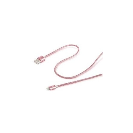 Celly USBLIGHTTEXRG cavo Lightning Rosa (USBLIGHTTEXRG)
