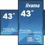 iiyama LH4370UHB-B1 visualizzatore di messaggi Pannello piatto per segnaletica digitale 108 cm (42.5") VA 4K Ultr (LH4370UHB-B1)