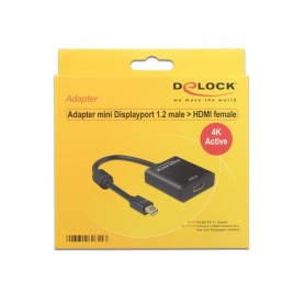 DeLOCK 62611 cavo e adattatore video 0,2 m mini DisplayPort 1.2 HDMI Nero (62611)