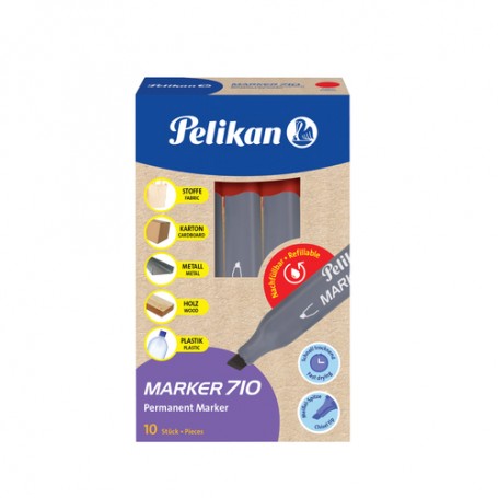 Pelikan 710 marcatore permanente Punta smussata Rosso 10 pz (817950)