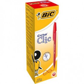 BIC Cristal Clic Rosso Penna a sfera retrattile a clip Medio 20 pz (8507341)