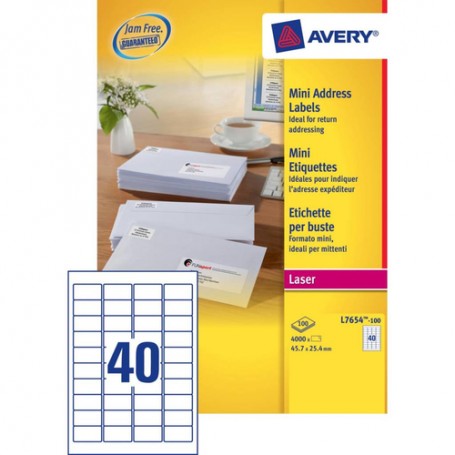 Avery L7654-100 etichetta per stampante Bianco Etichetta per stampante autoadesiva (L7654-100)