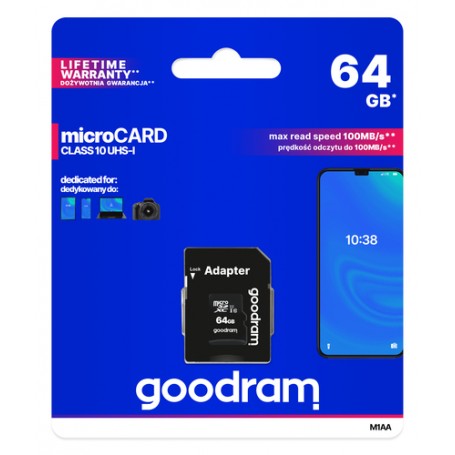 Goodram M1AA 64 GB MicroSDXC UHS-I Classe 10 (M1AA-0640R12)
