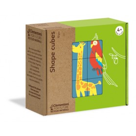 Clementoni Shape Cubes: Animals Puzzle a blocchi 6 pz (16228C)
