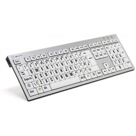 Logickeyboard XLPrint tastiera USB QWERTY Inglese UK Alluminio (LKB-LPRNTBW-AJPU-UK)