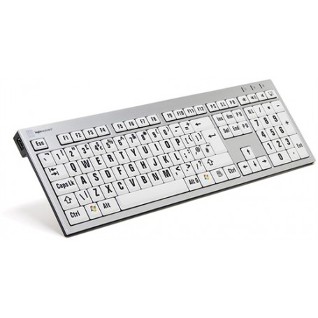 Logickeyboard XLPrint tastiera USB QWERTY Inglese UK Alluminio (LKB-LPRNTBW-AJPU-UK)