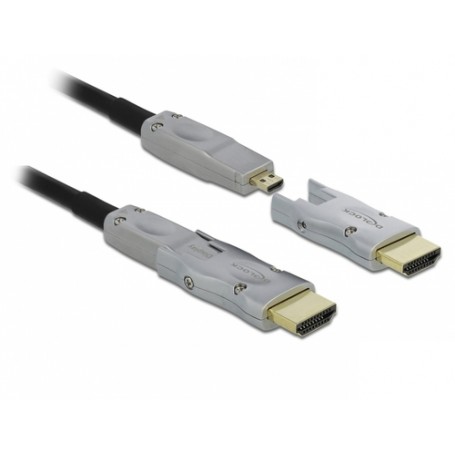DeLOCK 85881 cavo HDMI 15 m HDMI tipo D (Micro) Nero, Grigio (85881)