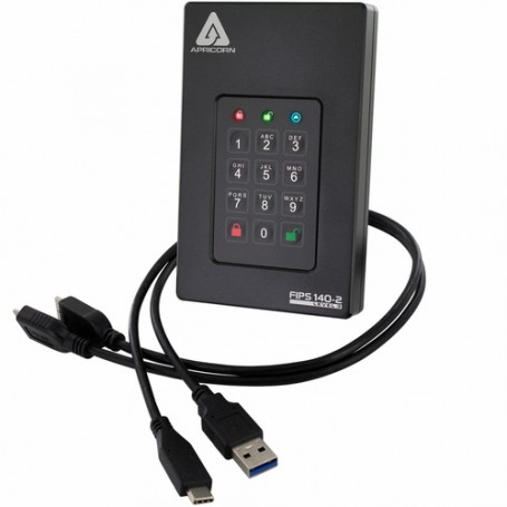 Apricorn Aegis Fortress L3 disco rigido esterno 1000 GB Nero (AFL3-1TB)