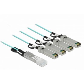 DeLOCK 84073 cavo InfiniBand 10 m QSFP+ 4 x SFP+ Colore acqua (84073)